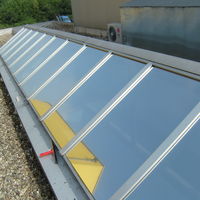 warmte werende en blokkerende raamfolie op lichtstraat op plat dak voorzien van een spiegelende warmtewerende glasfolie voor bedrijven en particulieren